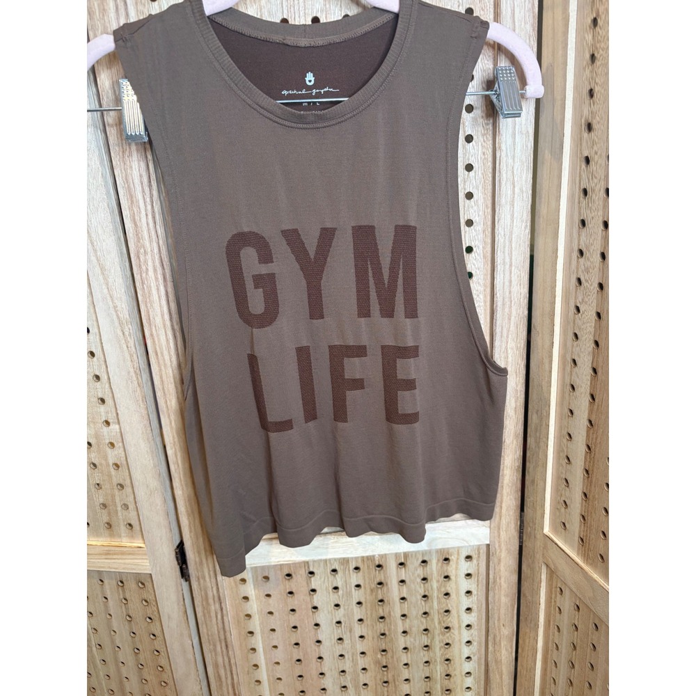 Spiritual Gangster Gym Life Muscle Tank Top Brown Graphic Sleeveless M/L